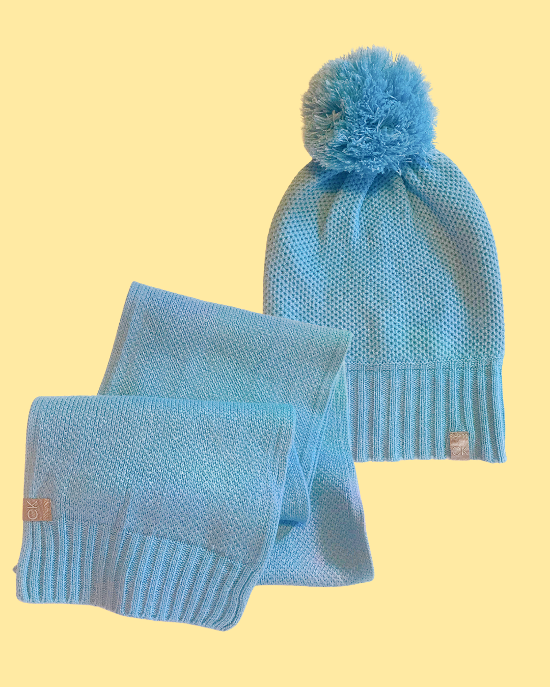 Vintage Light Blue Calvin Klein Hat &amp; Scarf Set