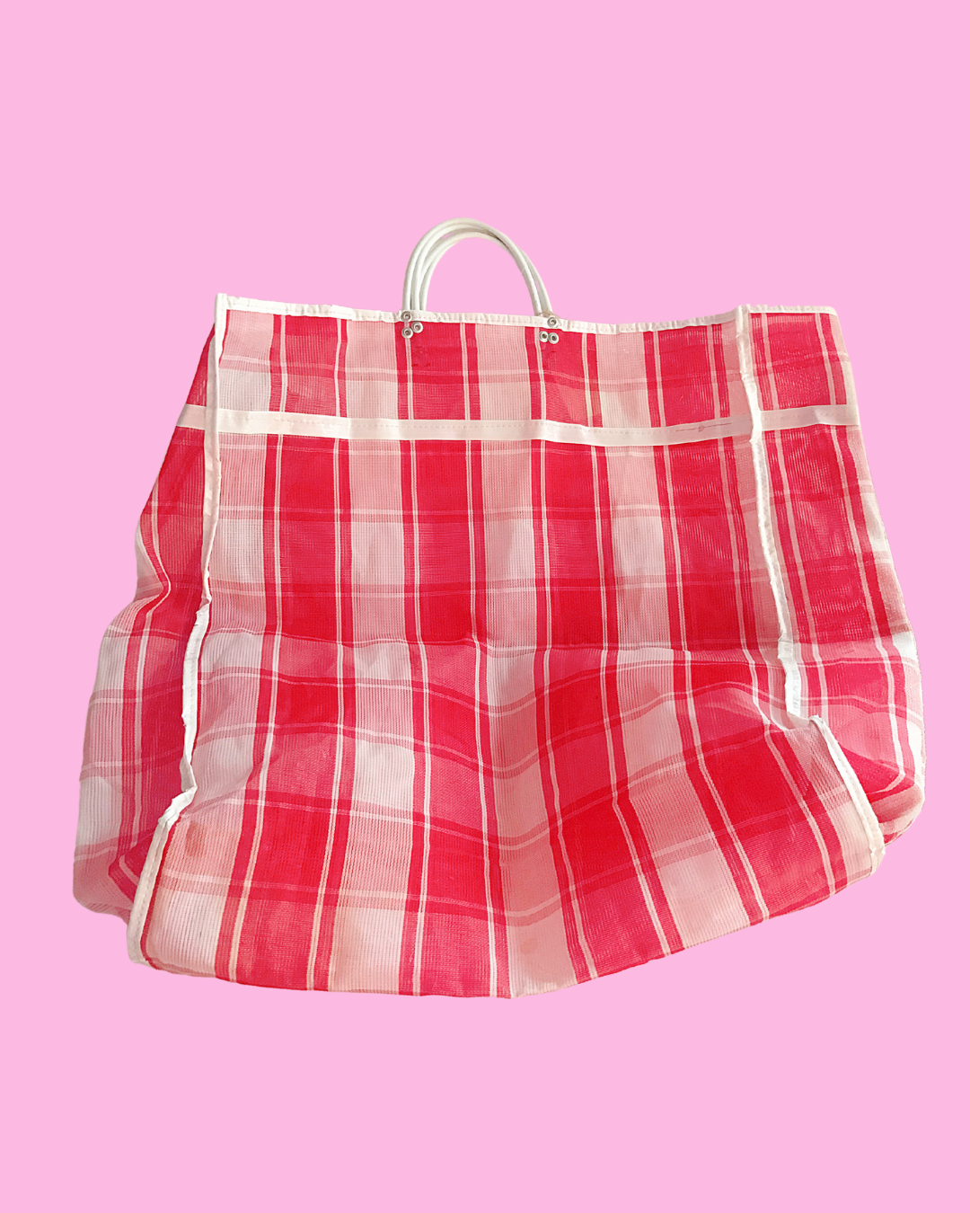 Vintage Red &amp; White Tote