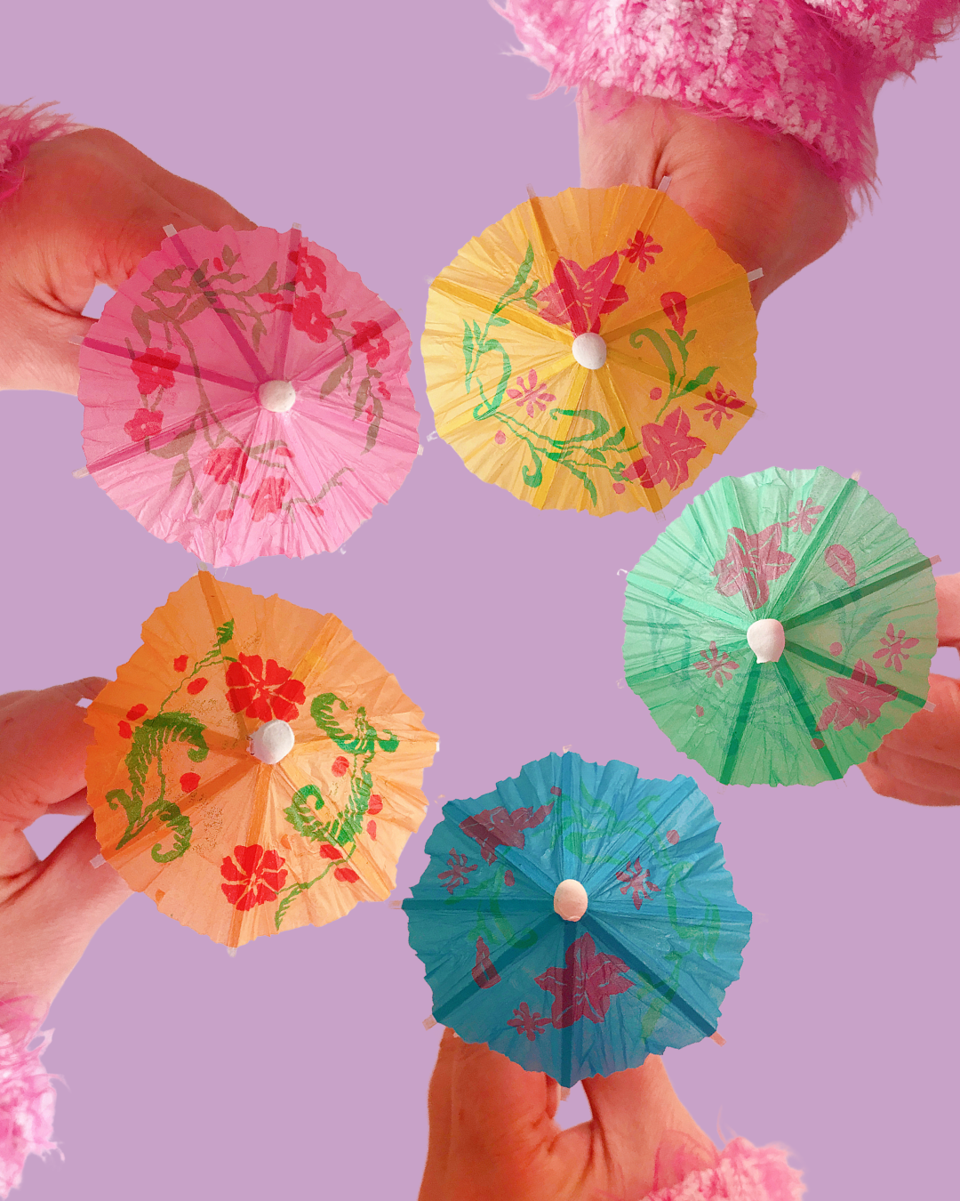 Paper Umbrella - Colors Vary - 4 pieces