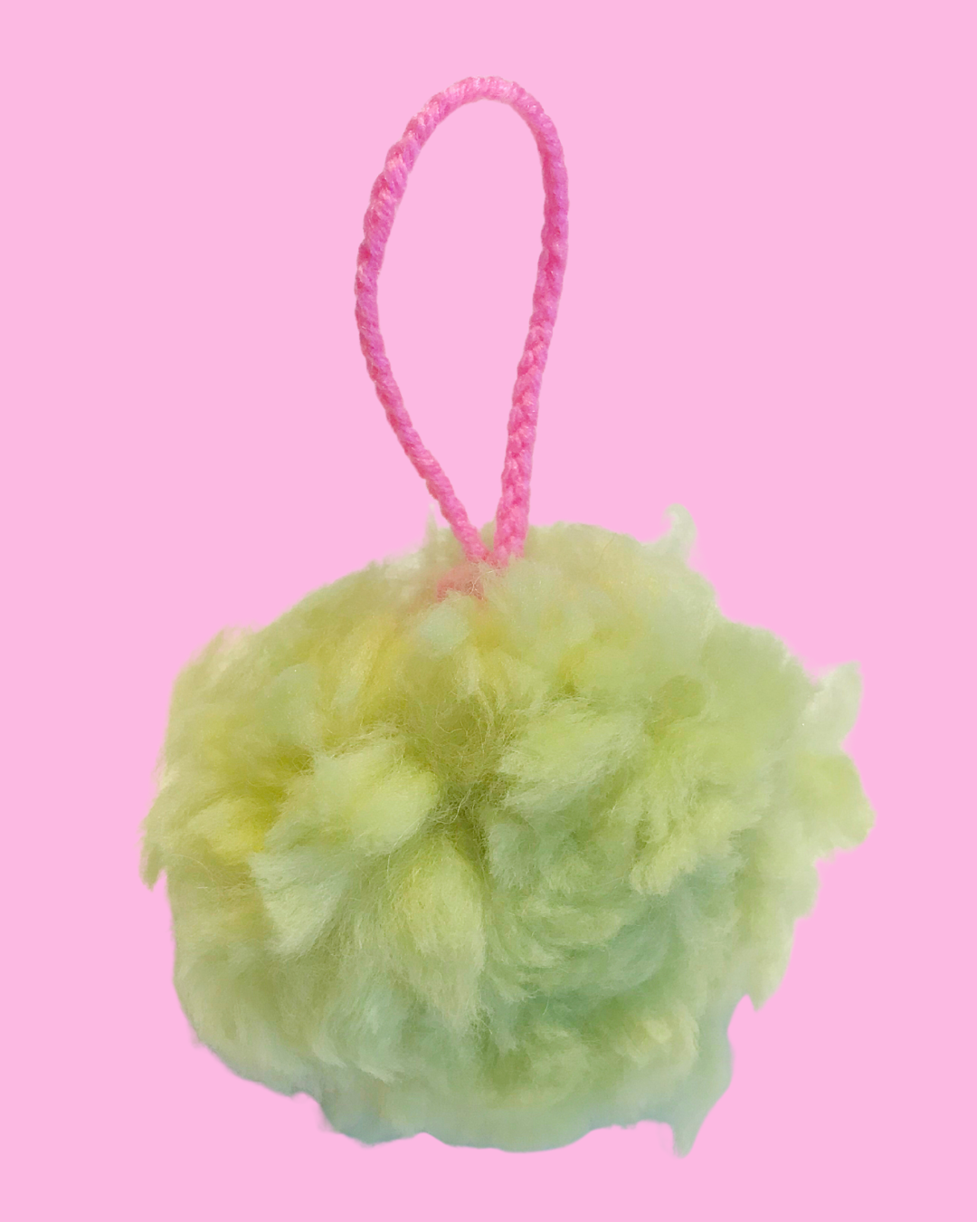 XL Handmade Fluffy Green Pom Pom Keychain