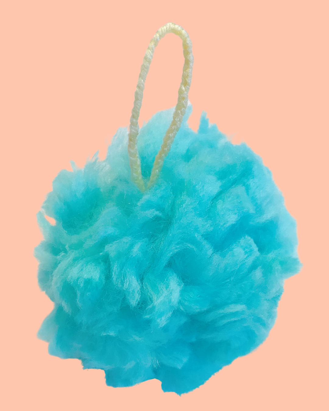 XL Handmade Fluffy Turquoise Pom Pom Keychain