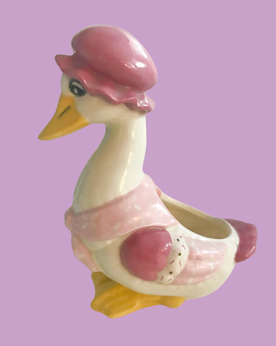 Vintage Ceramic Goose Dish 8 in tall x 6 in long