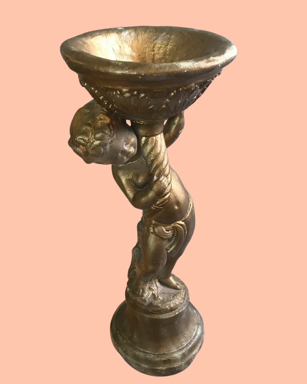 Vintage Cherub Garden Statue / Bird Bath - 2 ft. tall