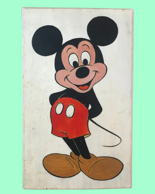 Collectible Hand Painted Mickey Mouse Hanging Art (Hangs with a Pop Can Top!)
