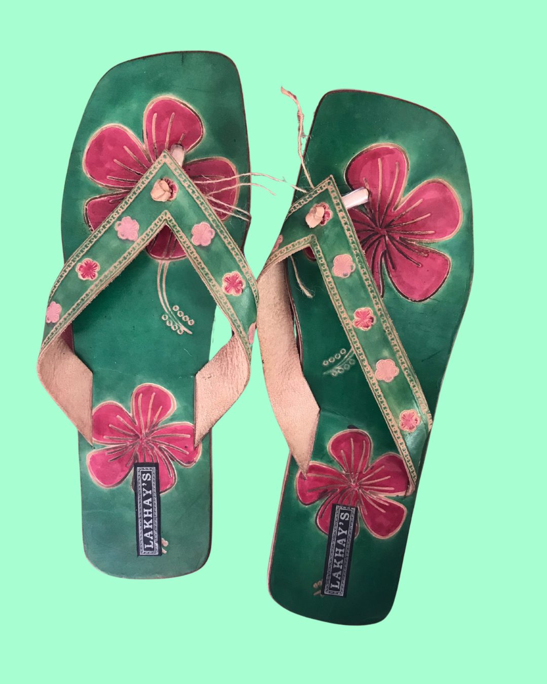 Vintage Lakhay&#39;s Hawaiian Style Flip Flops - Size 9