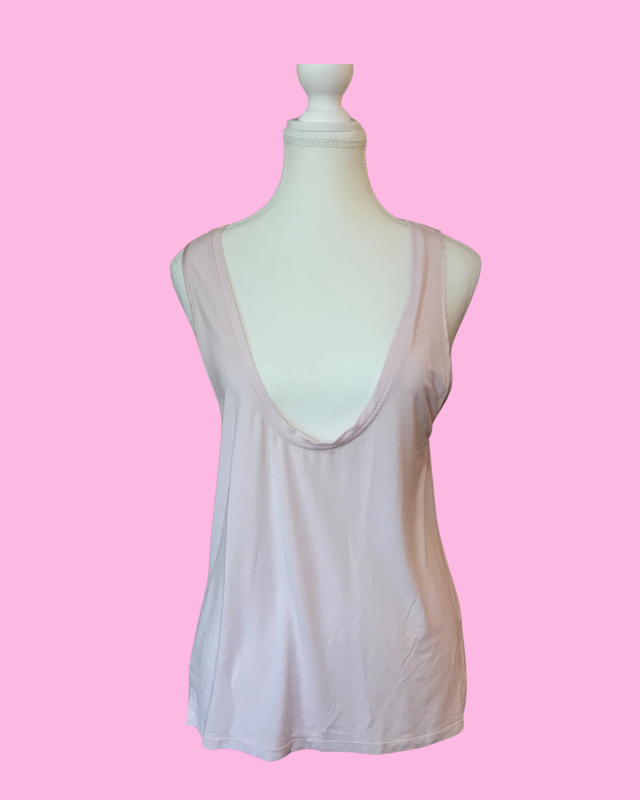Vintage Pale Pink Victoria&#39;s Secret with Gold Logo on Back Tank Top - Size S
