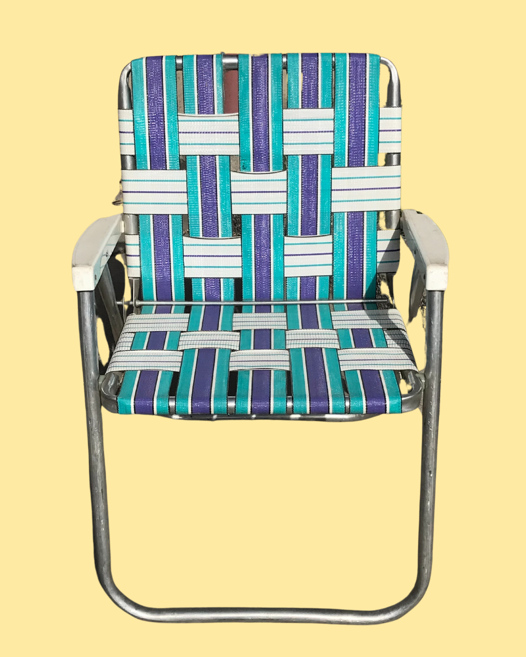 Vintage Purple, Turquoise &amp; White Lawn Chair