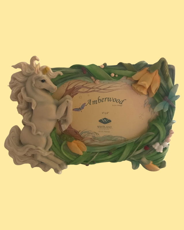 Vintage Amberwood Unicorn Frame (Horn Broken) - 4 in x 6 in