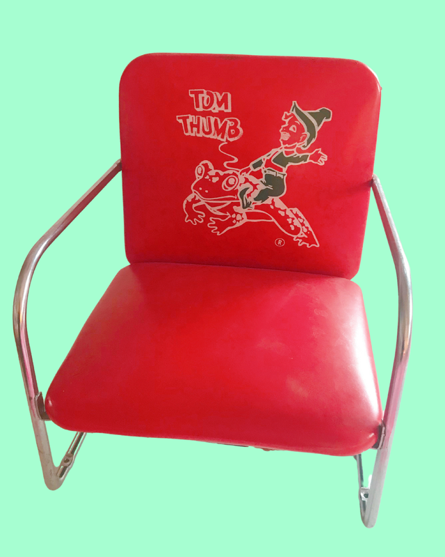 Vintage Red Tom Thumb Barber Booster Chair (1940&#39;s)