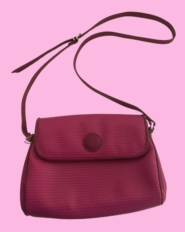 Vintage Liz Claiborne Raspberry Cross Body Purse (1980&#39;s)