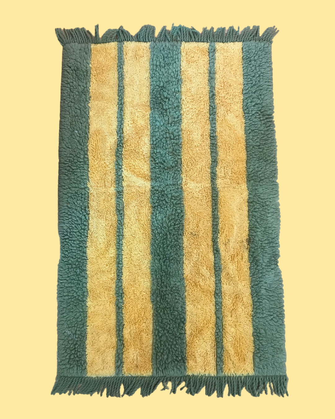 Vintage Green &amp; Yellow Bath Mat - 44 in x 36 in