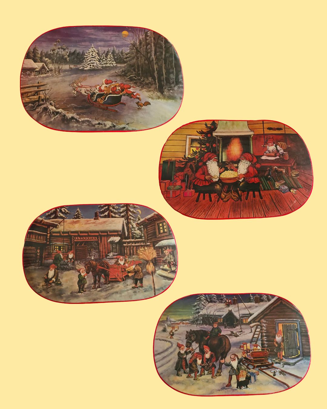 Vintage Vinyl Placemats - Set of 4