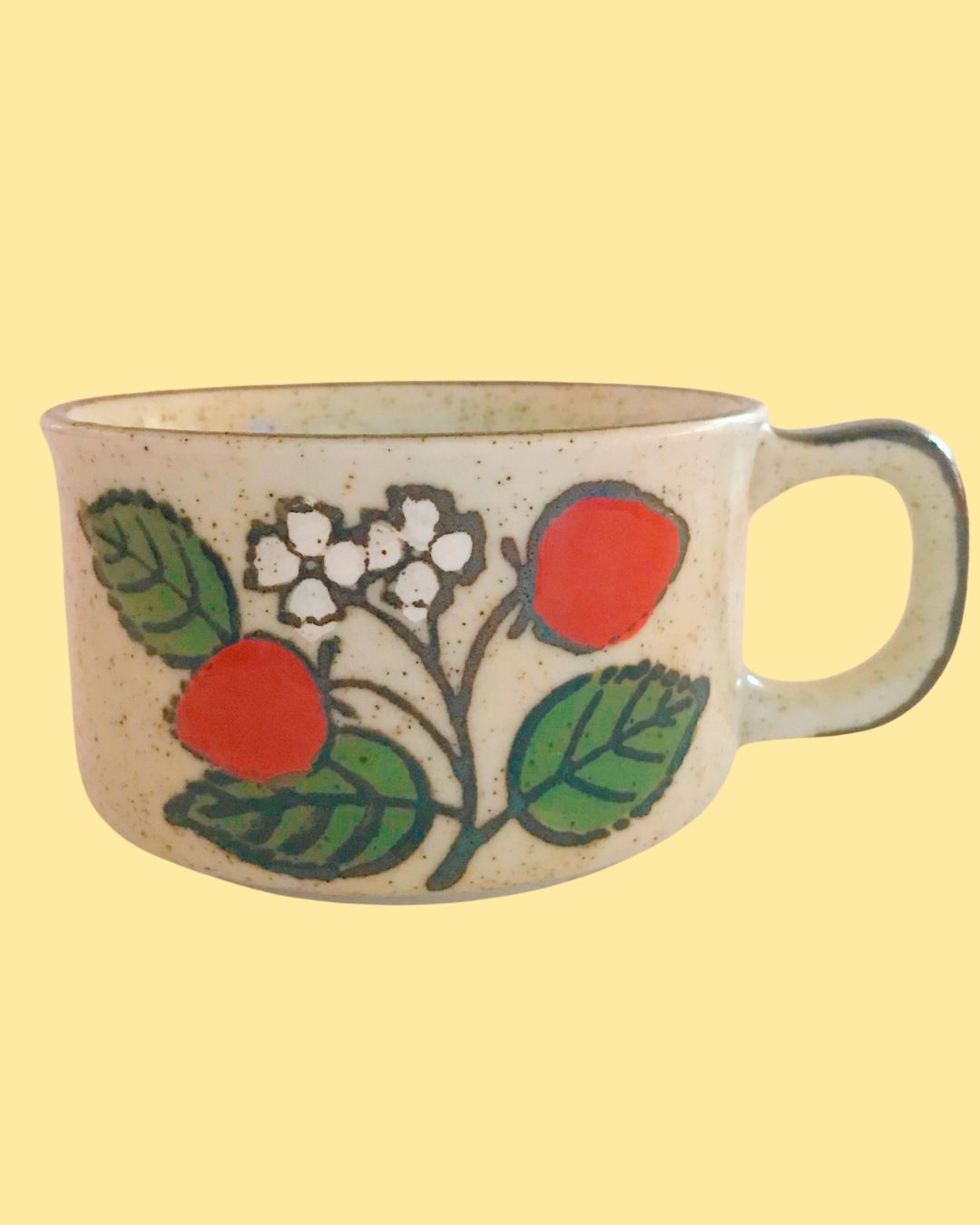 Vintage Otagiri Stoneware Strawberry Soup Mug (1970&#39;s)