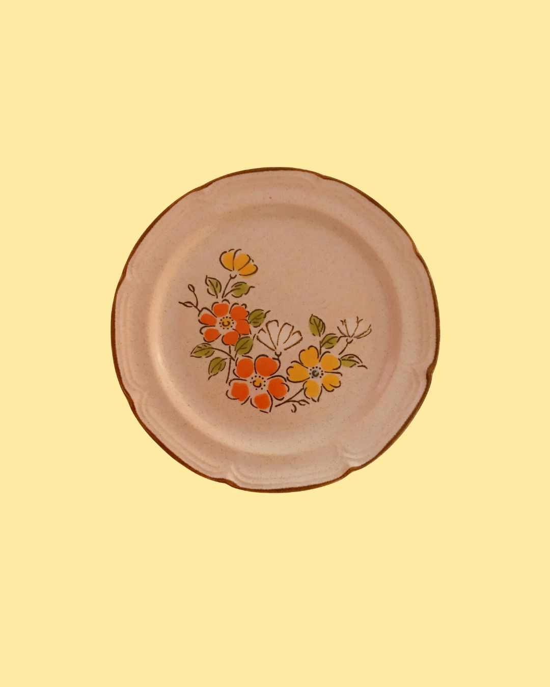 Vintage Baroque Hearthside Stoneware Spring Garden Salad Plate (1970&#39;s)