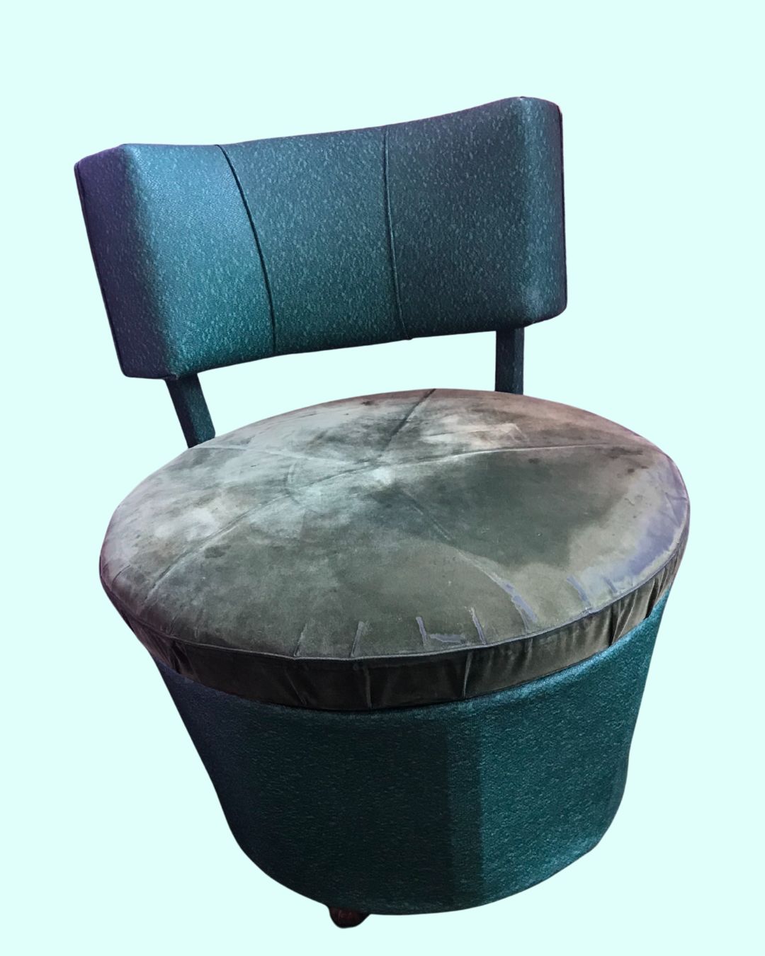 Vintage MCM Chair with storage &amp; Wheels (1950&#39;s)