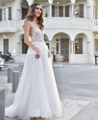 New Women&#39;s Dress Sexy V-neck See-through Dress