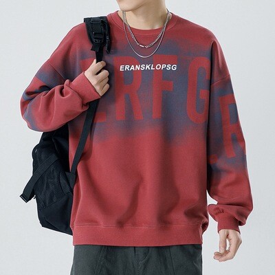 Kunhai Pengyun Men&#39;s Autumn And Winter New Trendy Brand Letter Printing Round Neck Plus Fleece Sweater Teenage Top Couple Clothing