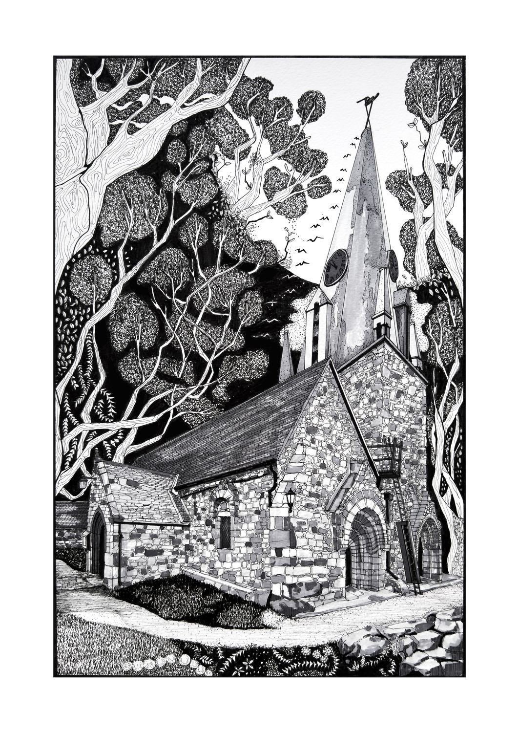 Guernsey | Vale Church Nighttime | Limited Edition