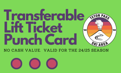 3X - Transferable Lift Ticket Punch Card (Pre-Order)