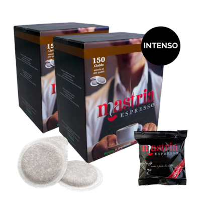 300 Cialde compostabili - Gusto INTENSO - 2 BOX DA 150