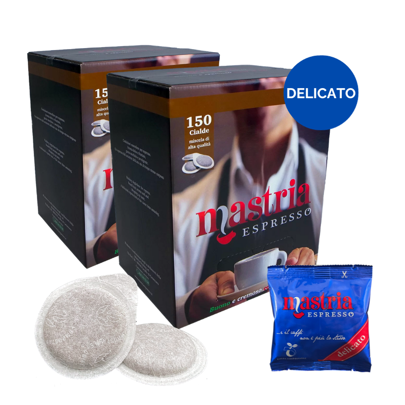 300 Cialde compostabili - Gusto DELICATO. 2 BOX DA 150