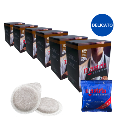 900 Cialde compostabili - Gusto DELICATO. 6 BOX DA 150