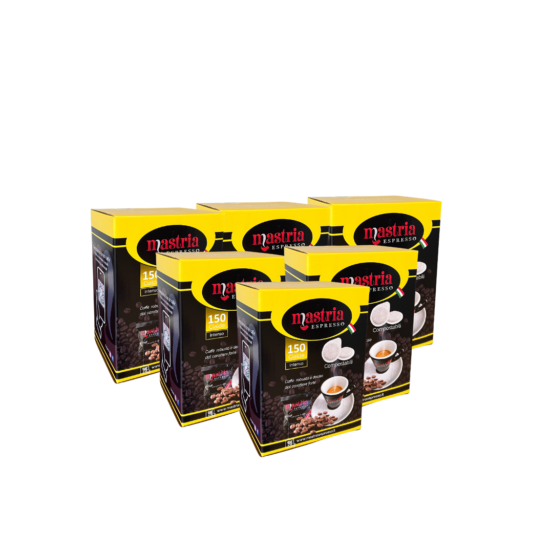 900 Cialde compostabili - Gusto INTENSO. 6 BOX DA 150