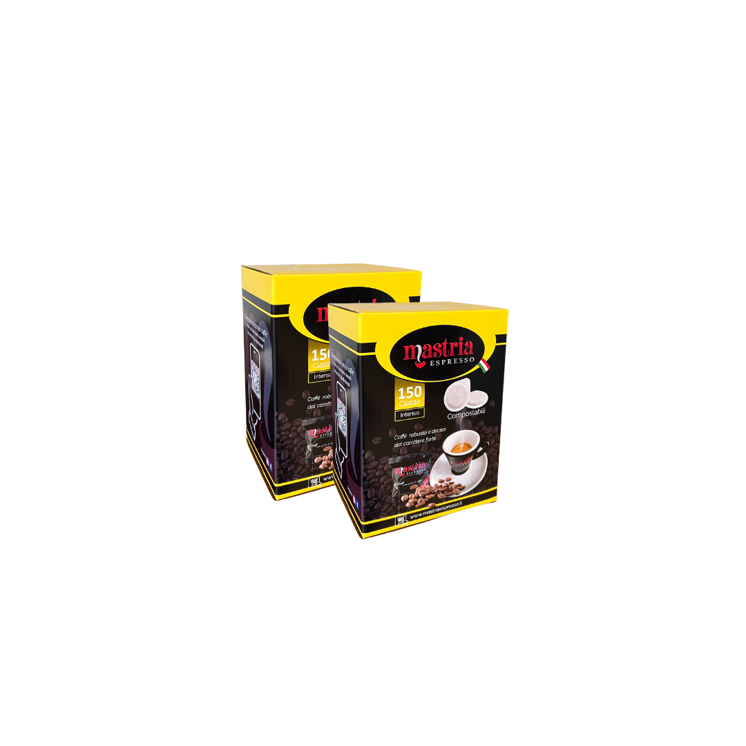 300 Cialde compostabili - Gusto INTENSO - 2 BOX DA 150