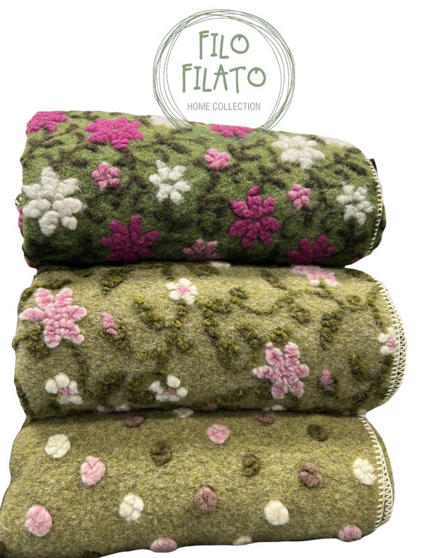 Plaid in Lana tema Fiori