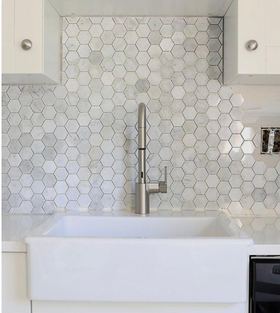 MOSAICO MALLA CARRARA HEXAGONOS