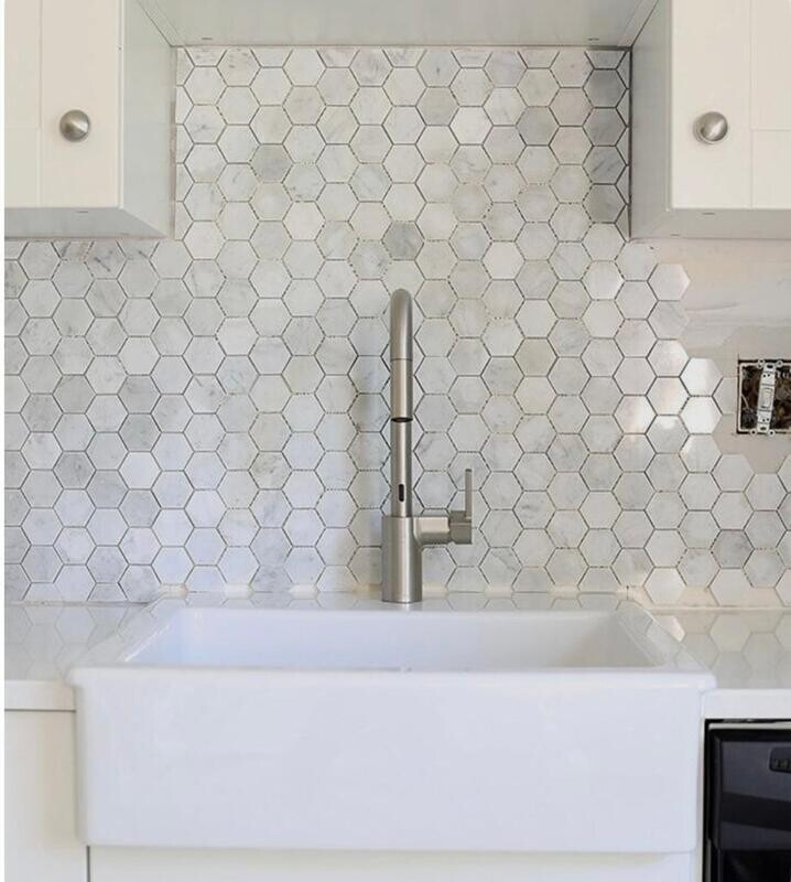 MOSAICO MALLA CARRARA HEXAGONOS
