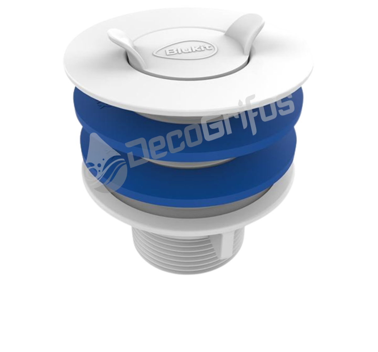 VALVULA DESAGUE DE BATEA 1 1/4&quot; BLUKIT, Acabado:: Blanco
