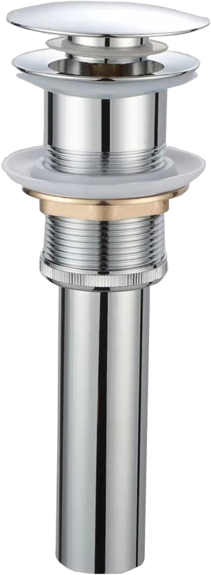 DESAGUE DE LAVAMANOS PUSH BUTTON EUROPA, Modelo:: Sin Rebosadero, Acabado:: Cromado