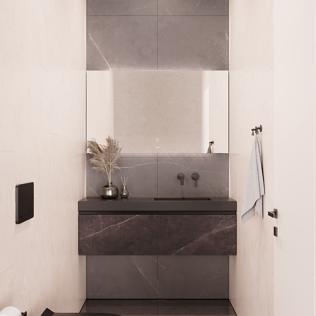 MUEBLE DE BAÑO INSIDE KUBO, Acabado:: Negro Mate