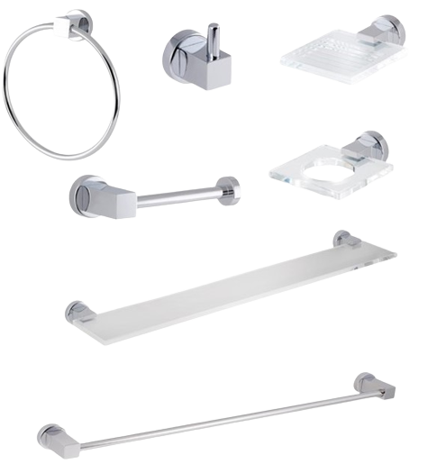 SET DE ACCESORIOS DE BAÑO QUADRA FUNDICION PACIFICO