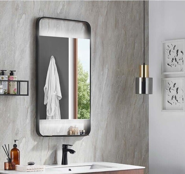 ESPEJO LED RECTANGULAR LOFT OV, Modelo:: Táctil, Acabado:: Negro Mate