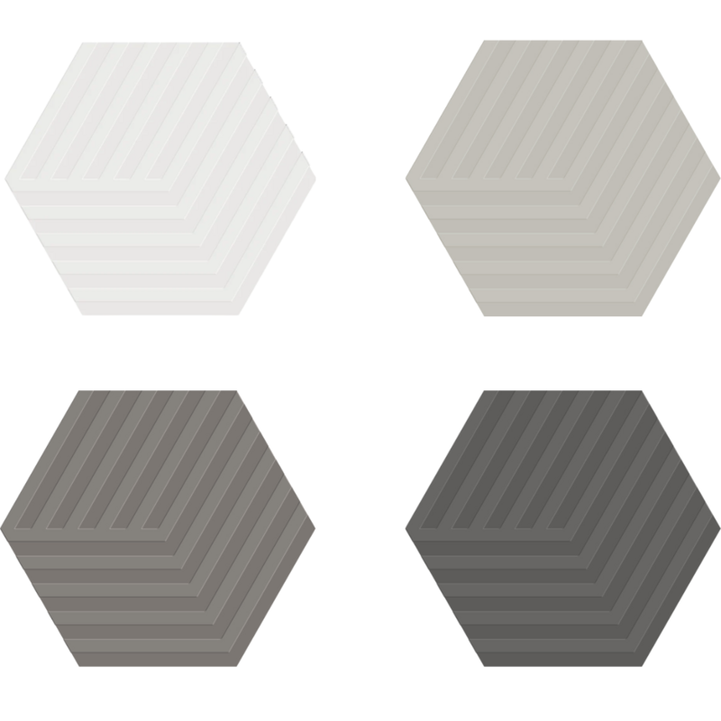 PORCELANATO 14X16CM GALLERY CUBE HEX ARGENTA