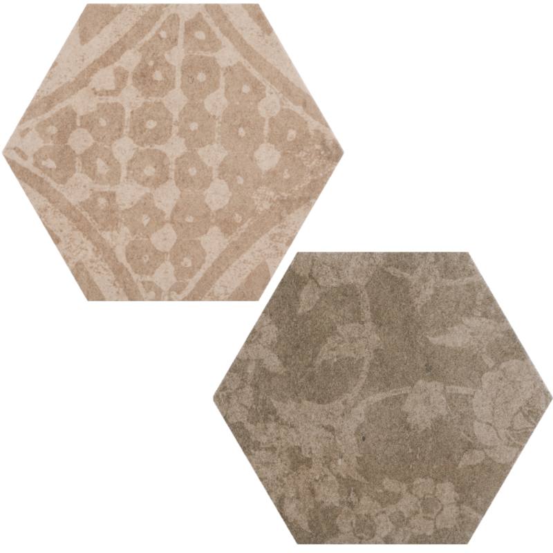 PORCELANATO 25X22CM HEXAGON PATCH ARGENTA