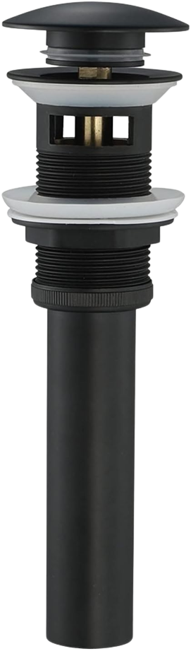 DESAGUE DE LAVAMANOS PUSH BUTTON EUROPA, Acabado:: Negro Mate, Modelo:: Con Rebosadero