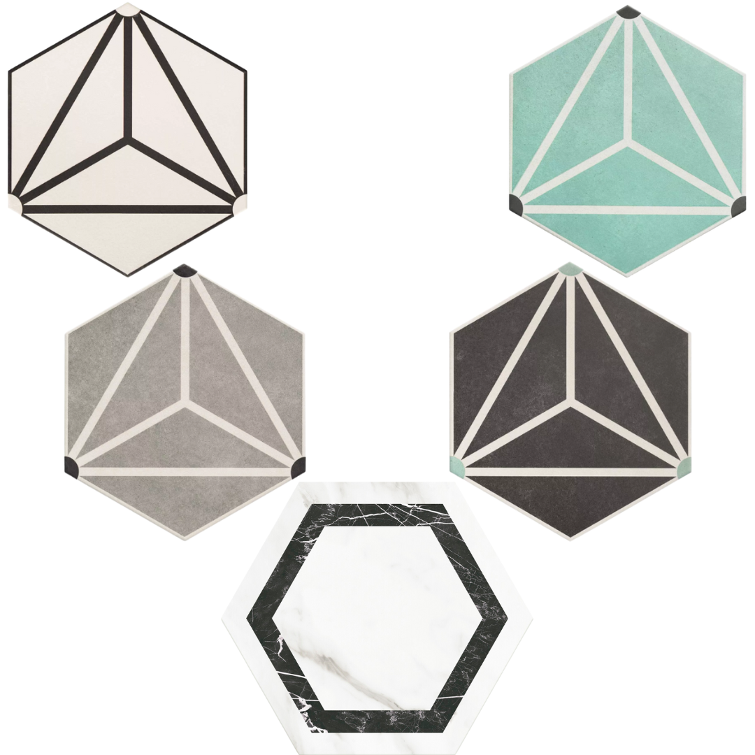 PORCELANATO HEXAGONAL OSAKA VENATO 28.5X33CM