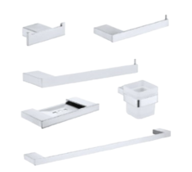 SET DE ACCESORIOS VALENCIA EUROPA, Acabado:: Cromado