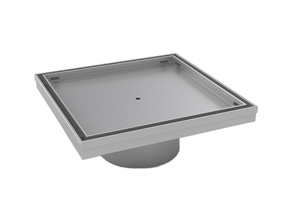 DESAGUE / REJILLA / CENTRO PISO AQUAFLOW V SQ DESCARGA VERTICAL 4&quot; 20X20CM ALTO FLUJO UNSEEN/DOTS NOVA
