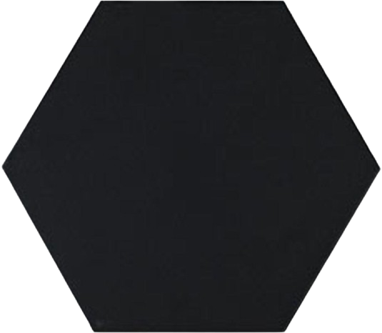 PORCELANATO 19.8X22.8CM HEXAGONAL FLAT BLACK PRISSMACER