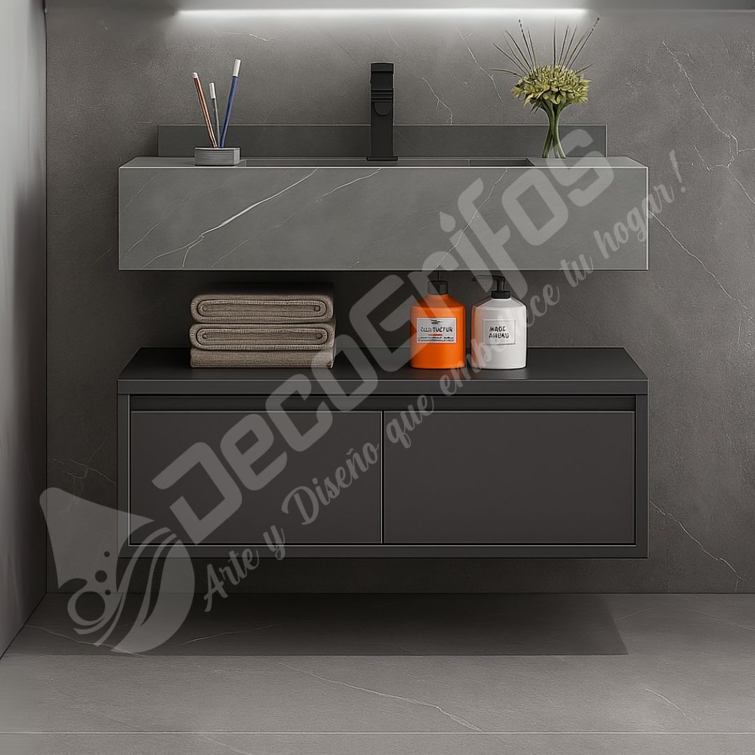 MUEBLE DE BAÑO 80CM HILTON GRIS OSCURO RIVER