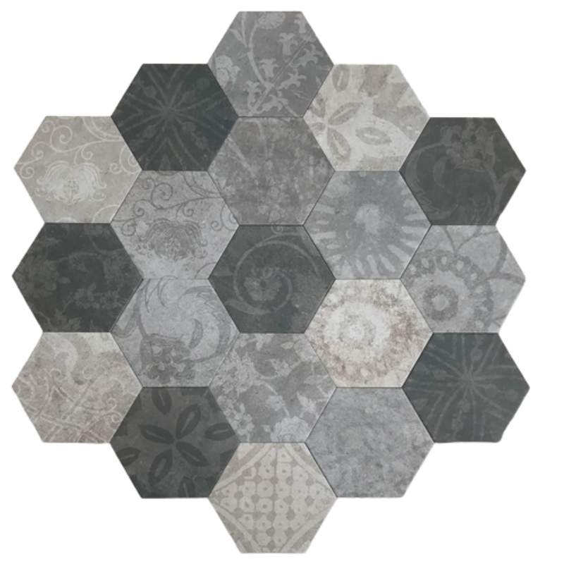PORCELANATO 25X22CM ATLAS HEXAGON MULTI WARM ARGENTA