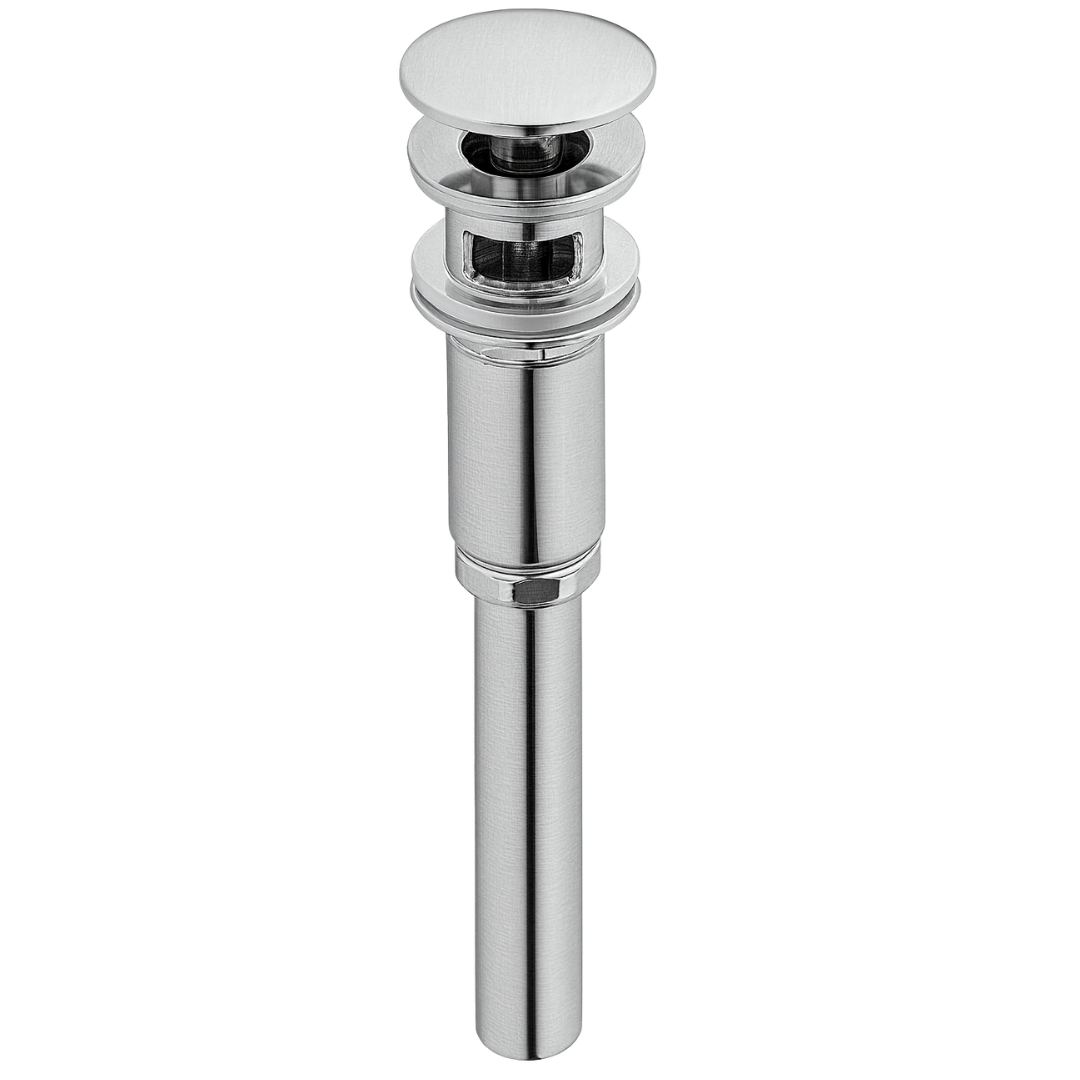 DESAGUE DE LAVAMANOS 2 EN 1 PUSH BUTTON EUROPA, Acabado:: Cromado