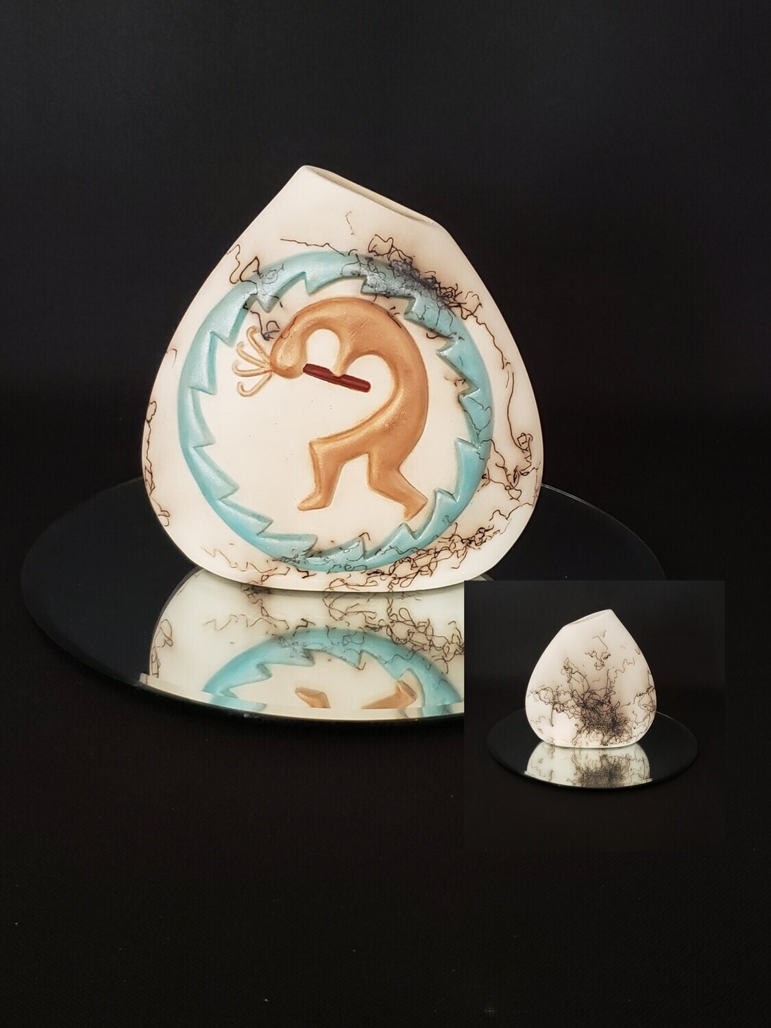 Kokopelli Teardrop Vase