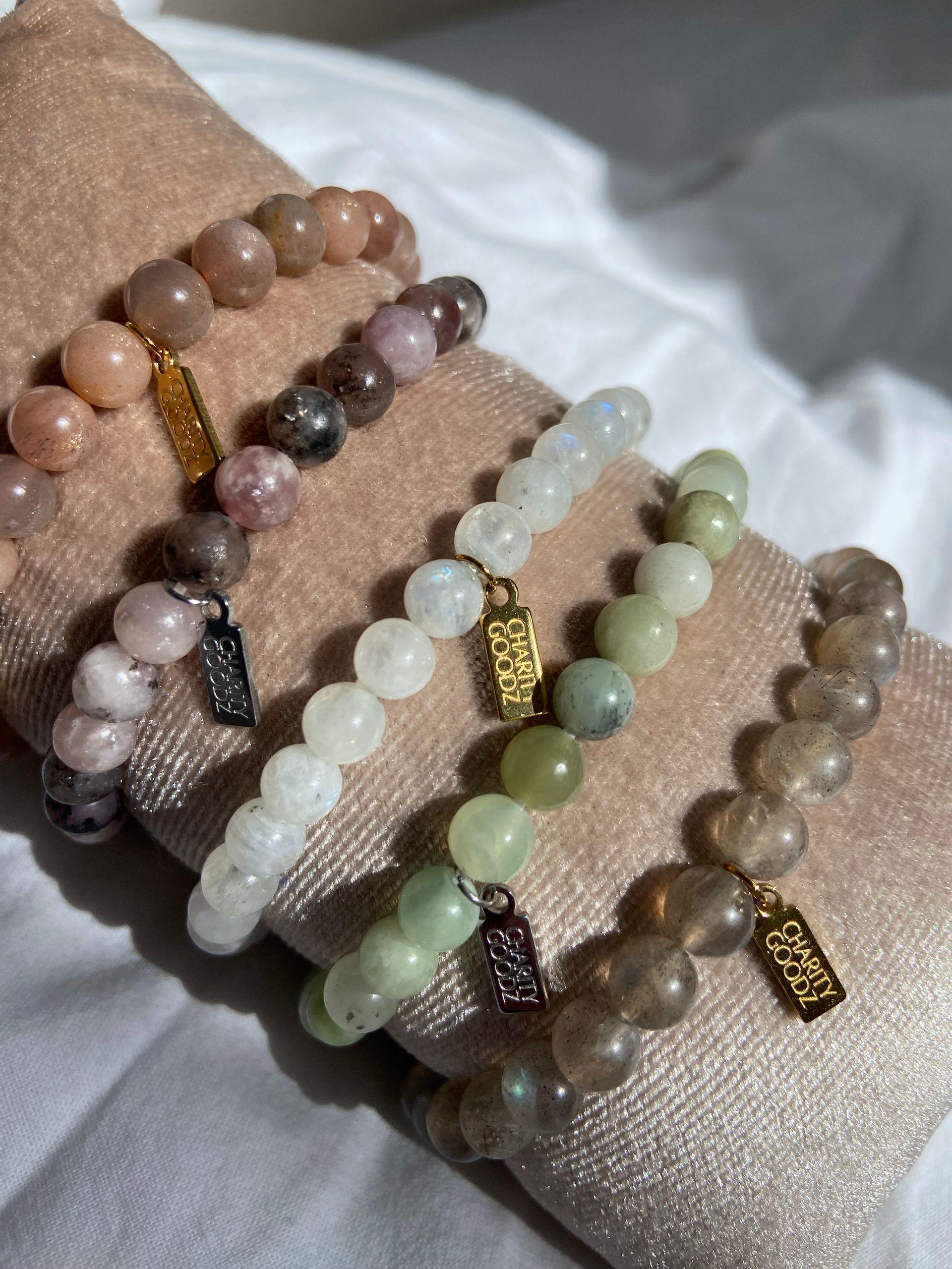 Maansteen armband | Edelsteen armband 6 mm kralen