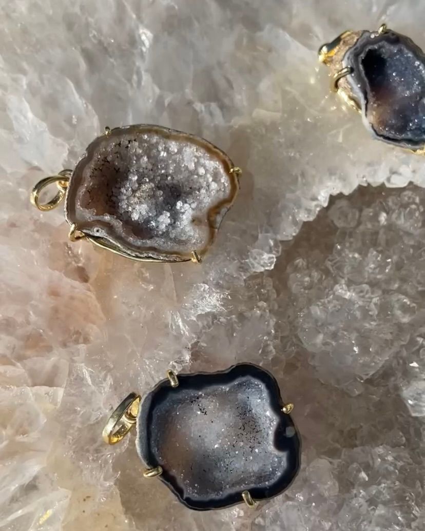 Edelsteen ketting hanger Agaat | Goud