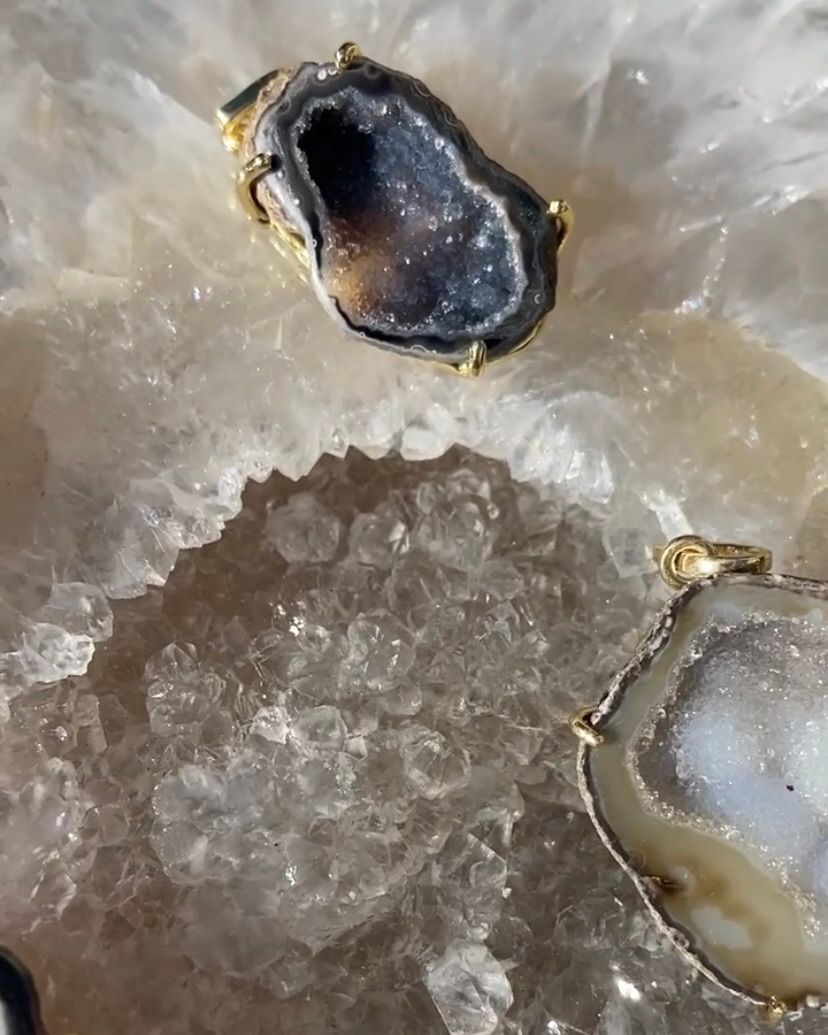 Edelsteen ketting hanger Agaat | Goud